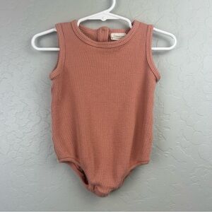 ⭐️Spearmint Love dusty rose organic waffle bubble Romper size 12-18 months